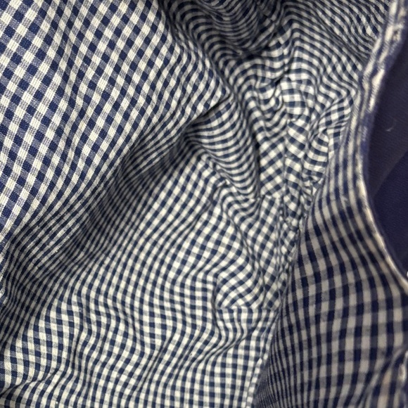 VINTAGE Reversible Navy Hoopla Tote With Wooden Handles - Picture 6 of 6